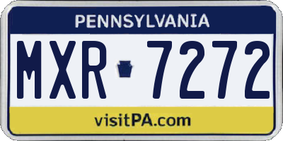 PA license plate MXR7272