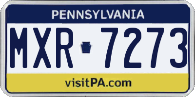 PA license plate MXR7273