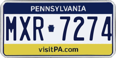 PA license plate MXR7274