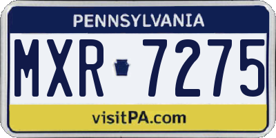 PA license plate MXR7275