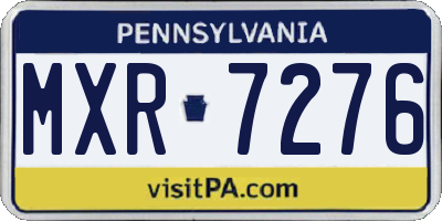 PA license plate MXR7276