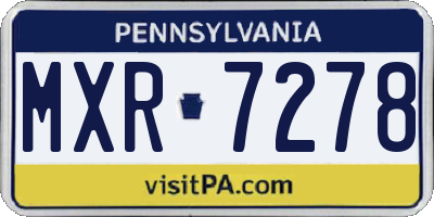 PA license plate MXR7278