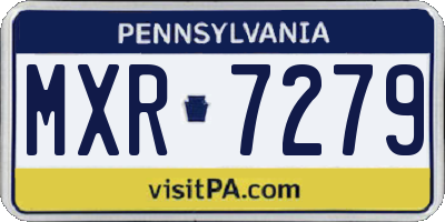 PA license plate MXR7279