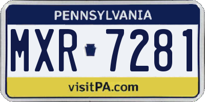 PA license plate MXR7281