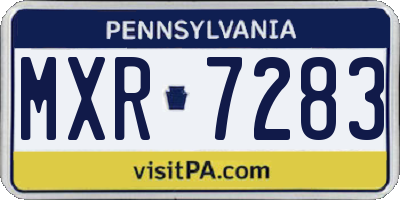 PA license plate MXR7283