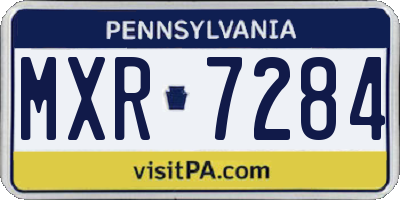 PA license plate MXR7284