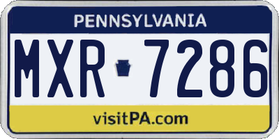 PA license plate MXR7286
