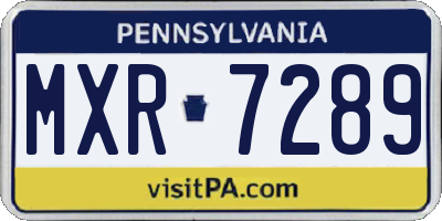 PA license plate MXR7289