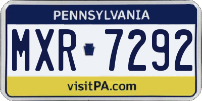 PA license plate MXR7292