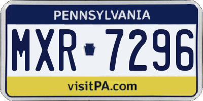 PA license plate MXR7296