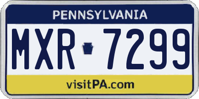 PA license plate MXR7299