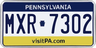 PA license plate MXR7302