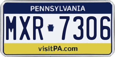 PA license plate MXR7306