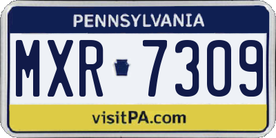 PA license plate MXR7309