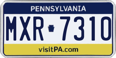 PA license plate MXR7310