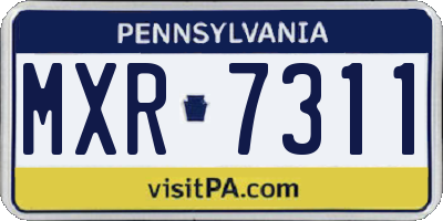 PA license plate MXR7311