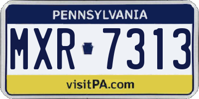 PA license plate MXR7313