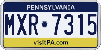 PA license plate MXR7315