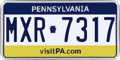 PA license plate MXR7317