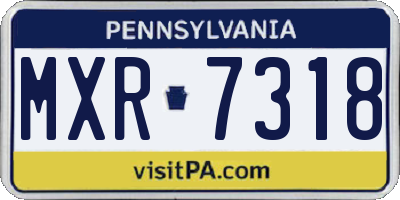PA license plate MXR7318