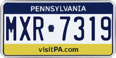 PA license plate MXR7319