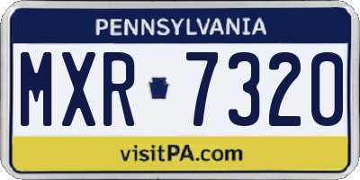 PA license plate MXR7320