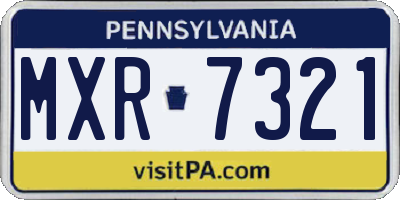 PA license plate MXR7321