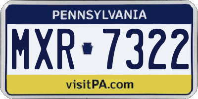 PA license plate MXR7322