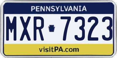 PA license plate MXR7323