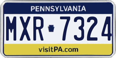 PA license plate MXR7324