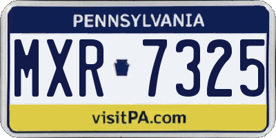 PA license plate MXR7325