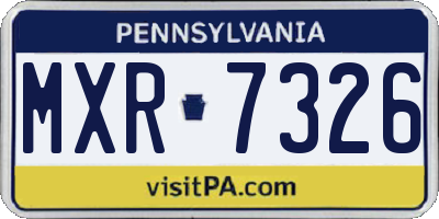 PA license plate MXR7326