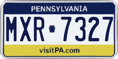 PA license plate MXR7327