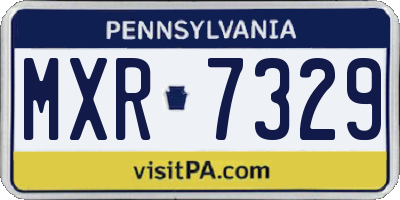 PA license plate MXR7329