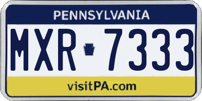 PA license plate MXR7333