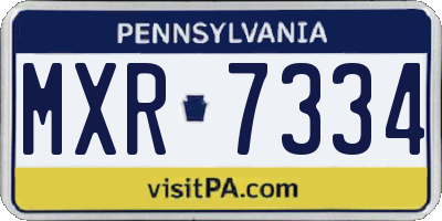 PA license plate MXR7334