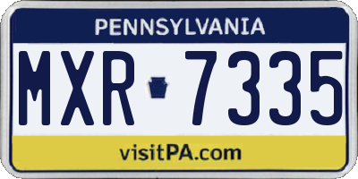 PA license plate MXR7335