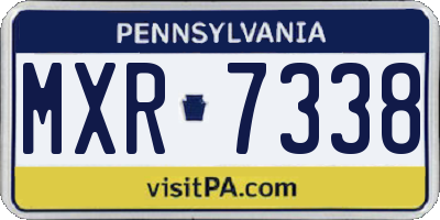 PA license plate MXR7338
