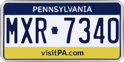PA license plate MXR7340