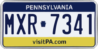 PA license plate MXR7341