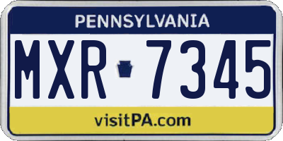 PA license plate MXR7345