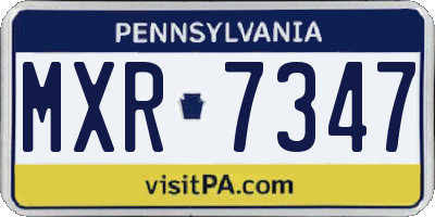 PA license plate MXR7347