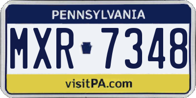 PA license plate MXR7348