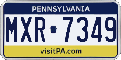 PA license plate MXR7349