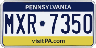 PA license plate MXR7350