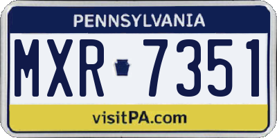 PA license plate MXR7351