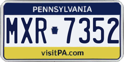PA license plate MXR7352
