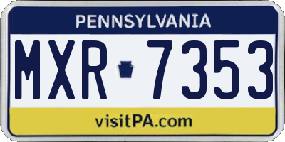 PA license plate MXR7353