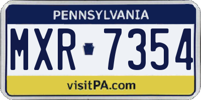 PA license plate MXR7354