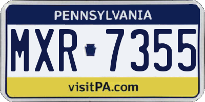 PA license plate MXR7355